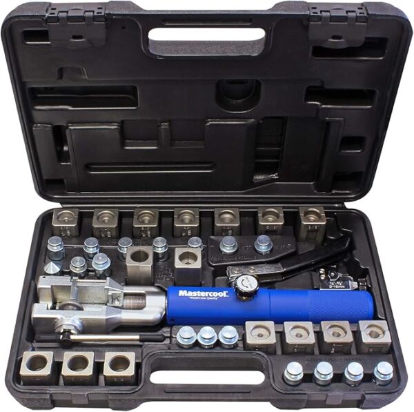 Mastercool Universal Hydraulic Flaring Tool Set W/ GM Transmission Cooling Line Dies and Adapters