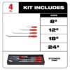 Milwaukee Tool 4-Pc I-Beam All-Metal Core Chrome Finish Pry Bar Set, (8, 12, 18, 24 In.) - Image 2