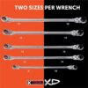 K Tool International Ratcheting Wrench Set 5 Piece Metric Reversible Double Box Flexible Extra Long Universal Spline 90 Tooth - Image 4